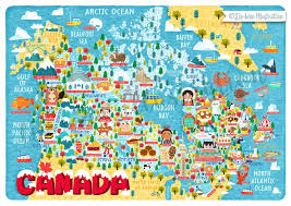 Canada provinces and territories map. Canada Map Poster Illustrated Map Of Canada Fun And Colourful Wall Art