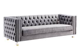 Discover your new modern grey sofa at heal's. Rimini Grey Velvet Sofa Tov Furniture