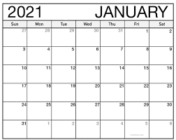 This 2021 free printable monthly calendar helps you in all your important tasks such as scheduling business, tracking appointments, upcoming event. Free Printable January 2021 Calendar For Events Appointments Calendar