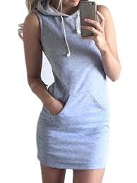 C X Trendy Women Casual Sleeveless Cotton Sweat Hoodie Dr Https Www Amazon Com Dp B01jzcva6g Ref Cm Sw R Hoodie Dress Hoodie Dress Outfit Sweatshirt Dress
