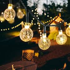 These string lights are the perfect choice to light up outdoor christmas decorations in your yard, home garden, or patio. Globe Solar Christmas String Lights 19 7ft 30 Led Fairy Crystal Ball Lights Outdoor Decorative Solar Lights For Home Garden Patio Lawn Party And Holiday Outdoor String Lights Wish