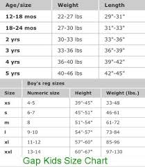 gap kids boys size chart kids