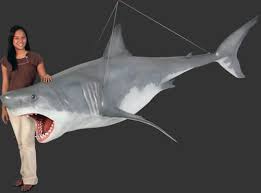 Hanging Great White Shark 11ft Life Size Statue Life Size Statues Great White Shark White Sharks