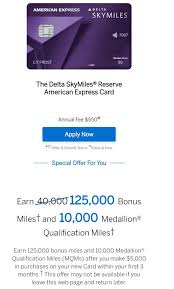 Delta skymiles ® reserve american express card. Targeted American Express Delta Reserve 125 000 Miles 10k Mqm Doctor Of Credit