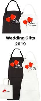 Bridal Shower Or Eng Bridal Shower Or Engagement Gifts 2019 Mr And Mrs Est 2019 Apron Set No Wedding Gifts Bridal Shower Gift Set Wedding Engagement Gifts