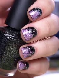 Black And Purple Ombre Nails The Nailasaurus Black Purple Glitter Nail Polish Sparkle Nails Trendy Nails