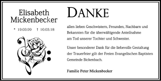 Im netz verabschieden sich nun unzählige fans, freunde und kollegen. Traueranzeigen Von Elisabeth Mickenbecker Www Vrm Trauer De
