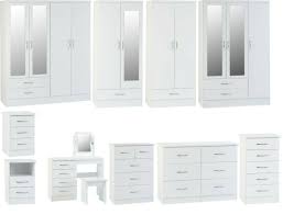 Three long ones of varying depth. Nevada White High Gloss Bedroom Furniture Wardrobes Chest Drawers Or Bedsides Ebay