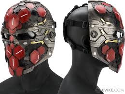 Evike Com R Custom Fiberglass Cypher Full Face Mask Color Red Black Clear Lens Full Face Mask Face Mask Airsoft Full Face Mask