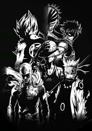It wouldn't be an easy victory, of course: Saitama Naruto Uzumaki Monkey D Luffy Goku Natsu Dragneel And Ichigo Kurosaki Gambar Anime Ilustrasi Seni Anime