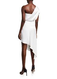 Cushnie Charmeuse Cady One Shoulder Asymmetric Dress Asymmetrical Dress Dresses Charmeuse