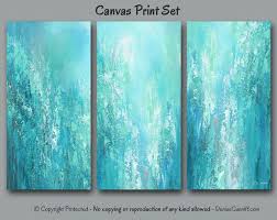 Large Multi Panel 3 Piece Teal Wall Art Canvas Abstract Print Etsy Canvas Art Painting Abstract Canvas Art Large Abstract Wall Art