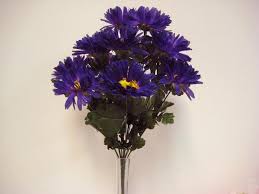 Gerbera daisies are grown for their bright and cheerful flowers. Dark Purple Gerbera Daisy Bush Artificial Silk Flowers 20 Bouquet 12 586pu Buy Online In Angola At Angola Desertcart Com Productid 109812535