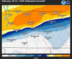 Snow accumulations less than one inch. February 20 21 1929 Snowstorm