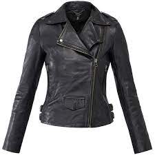 Muubaa Black Healey Leather Biker Jacket 225 Liked On Polyvore Featuring Outerwear Jackets Black Fur C Biker Jacket Fur Collar Leather Jacket Jackets