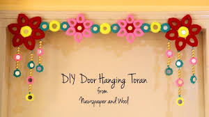 Diy Door Hanging Toran Diwali Decoration Ideas Bandhanwar Making At Home Newspaper Crafts Youtub Diwali Decorations Diwali Decorations At Home Diy Door