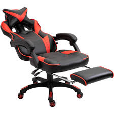 This reclining gaming chair is different than the others because of one more this robust reclining gaming chair is 27.6 inches wide, 27.1 inches deep, and the height can be. Cherry Tree Furniture High Back Recliner Gaming Chair With Cushion Retractable Footrest Black Red Shop Designer Home Furnishings