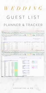 Wedding Guest List Planner And Guest List Tracker Excel Etsy Wedding Guest List Wedding Guest List Template Guest List Template