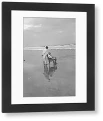 Mahatma Gandhi with Son Devdas at Juhu Beach Print, May 1944. Art Prints, Posters & Puzzles from imageBROKER
