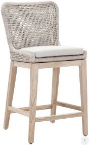 Woven Gray Mesh Outdoor Dining Chair Set Of 2 In 2020 Counter Stools Stool White Mesh
