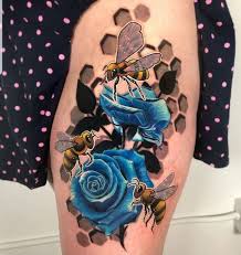 Rose flowers and mermaid thigh tattoos. 1001 Ideas For Thigh Tattoos For Women Who Are The Ultimate It Girl