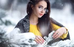 While cultivating your personal style, it's important to take your entire look into account: Wallpaper Girl Long Hair Brown Hair Photo Photographer Blue Eyes Winter Snow Model Lips Face Brunette Glasses Branches Snowfall Portrait Images For Desktop Section Devushki Download