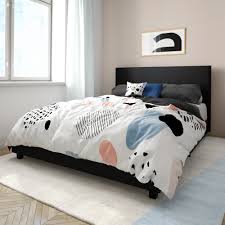 James walnut with black frame bed. Mainstays Upholstered Platform Bed Queen Frame Black Faux Leather Walmart Com Walmart Com