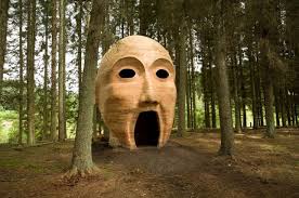 The all seeing and hearing Forest Head at Kielder Forest and Water Park.