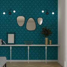 Papier Peint Intisse Charleston Coloris Bleu Paon Papier Peint Papier Peint Intisse Tapisserie Bleu