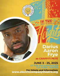 Introducing the cast of IN THE HEIGHTS: Darius Aaron Frye is Graffiti Pete.  He is a multifaceted entertainer with over 20 years of experience. He began  his career as a Hip-Hop dancer