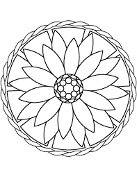 Here is a simple drawings of. Simple Mandala With Flower Coloring Page Free Printable