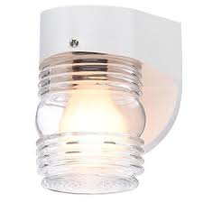 Newport Coastal 7791 30w White Outdoor Incandescent Wall Mount Coastal Jelly Jar Vip Outlet