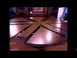 80 Round Dining Table With Self Storing Leaves From Mahogany And More Youtube Round Dining Table Expandable Round Dining Table Dining Table