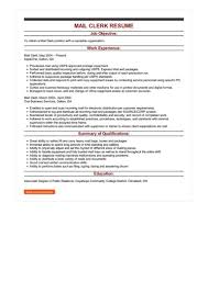mail clerk resume example