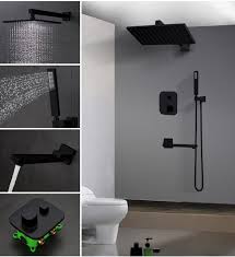 Duscharmatur Set Unterputz Mit Wasserhahn In Schwarz Dusche Duscharmatur Badezimmer Mit Dusche