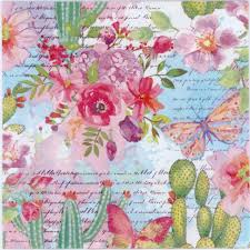 Decoupage Napkins Of Butterfly In The Cactus And Rose Garden Luncheon Decorative Napkins Decoupage Paper Decorative Paper Napkins Decoupage Paper Napkin Decoupage