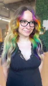 Rainbow Halo Hair Color Transformation