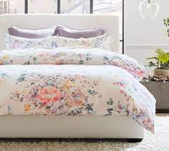 Pottery barn marianna blue white floral reversible duvet cover. Kinsley Organic Percale Duvet Cover Pottery Barn