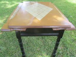 Antique Enamel Top Table Extendable Enamel Table Wood Furniture Porcelain Table Top Farmhouse Decor Farmhouse Decor Wood Furniture Table