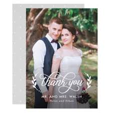 Elegant Couple Wedding Photo Thank You Card Zazzle Com Wedding Couples Photo Thank You Cards Photo Wedding Card