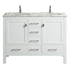 By ermegaon september 6, 2017 160 views. Eviva London 48 X 18 Transitional White Bathroom Vanity With White Carrara Marble And Double Porcelain Sinks Decors Us