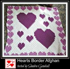 C2c Graph Hearts Border Afghan C2c Graph Word Chart