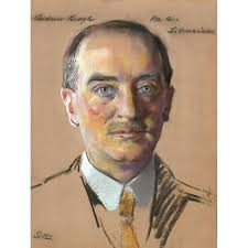 William Sergeant Kendall 19x24 Black Ornate Framed Double Matted Museum Art  Print Titled: Andrew Keogh, M.A. 1904, Librarian 1916-