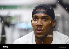 British professional boxer Anthony Joshua visiting Muscle Unit Gym,  Barnsley, South Yorkshire, UK Stock Photo