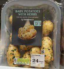 Another small trial in 11 men showed that eating boiled potatoes as a side with pork steak led to less calorie intake during the meal when compared to pasta or white rice. Baby Potatoes With Herbs By Sainsbury S 385 G