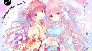 See more ideas about pink wallpaper, pink wallpaper anime, pastel aesthetic. Download 1920x1080 Anime Girls Happy New Year 2017 Japanese Clothes Cute Pink Hair Wallpapers For Widescreen Wallpapermaiden