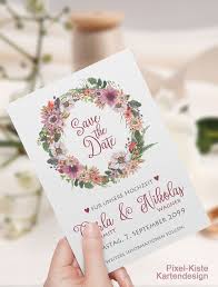 Florale Save The Date Hochzeitskarten Carla Nikolas Hochzeitskarten Karte Hochzeit Hochzeitskarten Ideen