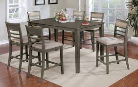 Cm3607pt 7pk 7pc Winston Porter Fall Fafnir Gray Finish Wood Counter Height Dining Table Set Counter Height Dining Table Set Dining Table Counter Height Dining Table
