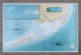 Framed Original Florida Keys Chart Shipwreck Charts
