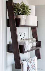 Diy Floating Ladder Shelf With Plans Anika S Diy Life Shelves Easy Home Decor Floating Shelves Bathroom